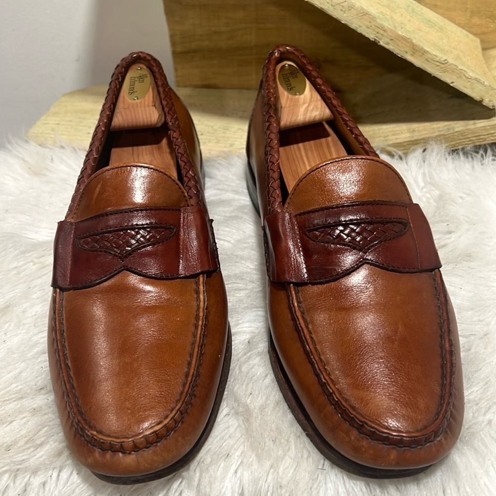 Allen Edmonds Newcastle Brown Leather Slip On Loafer Shoes Mens Size 11 D